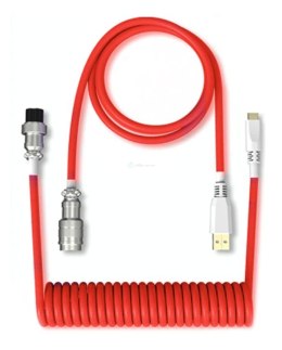 Kabel Custom Zawijany - Tkanina - Red