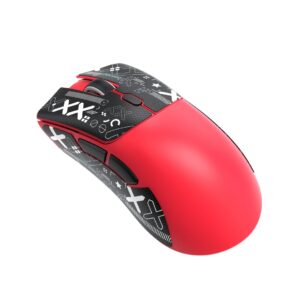 Mysz do komputera - Attack Shark - R1 - Tri-Mode - Red + Naklejka