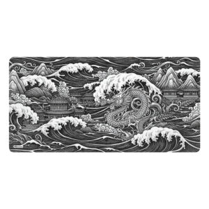 Podkładka / Mata - KBcustom - Biało czarne - Fale, Smoki