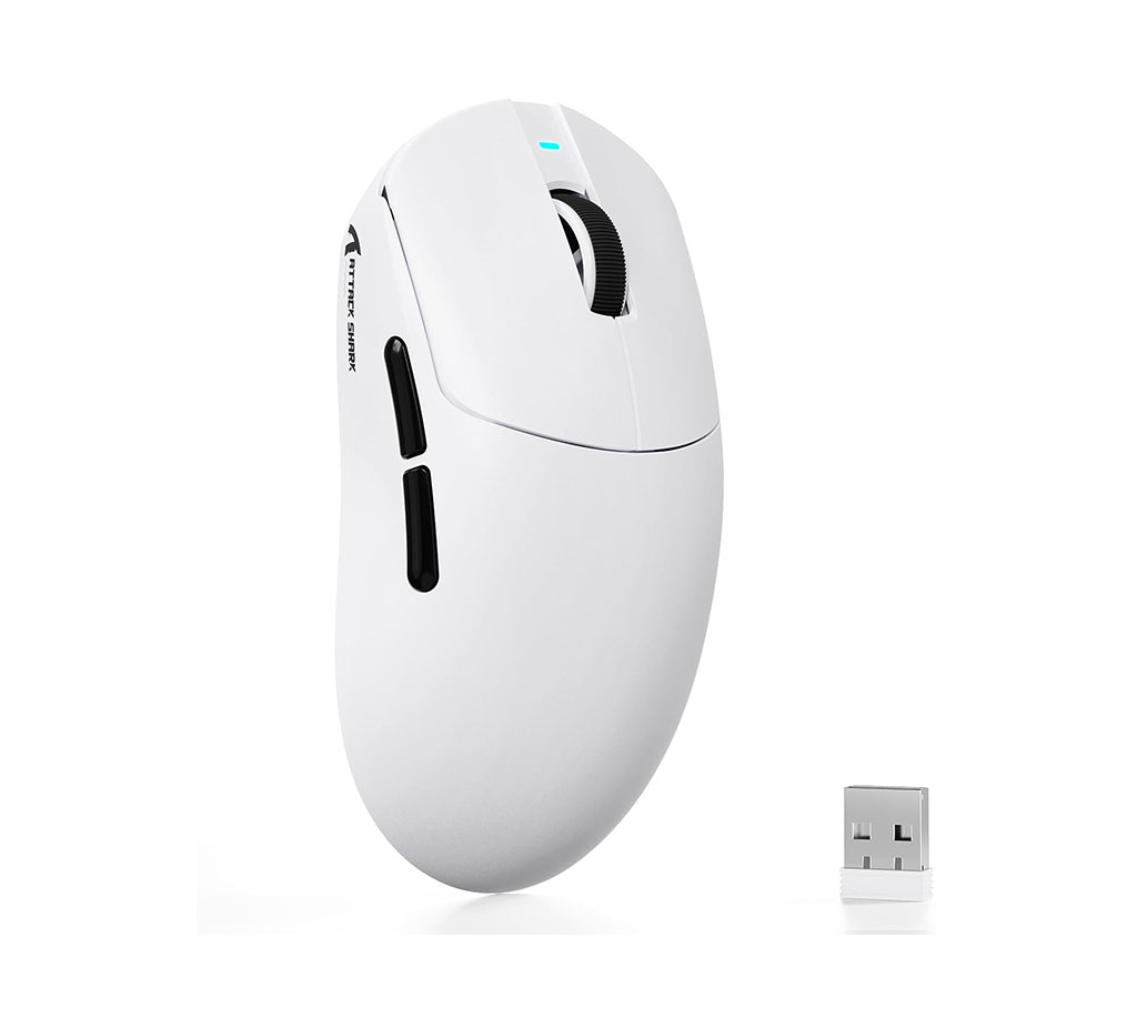 Mysz - Attack Shark - X8SE- 1000Hz - PAW3311- Bezprzewodowa - Biała