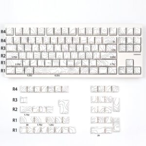 Keycaps — PBT - Cherry - Side Print - Contour White