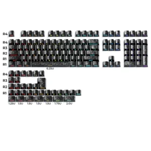Keycaps — PBT - Cherry -  Carbon Fiber 2.0 Backlit Side Print Black
