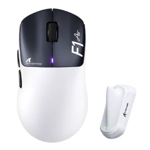 Mysz - Attack Shark - F1 AIR - White & Black - Sensor: PixArt PAW3955MAX - Dual 8000Hz
