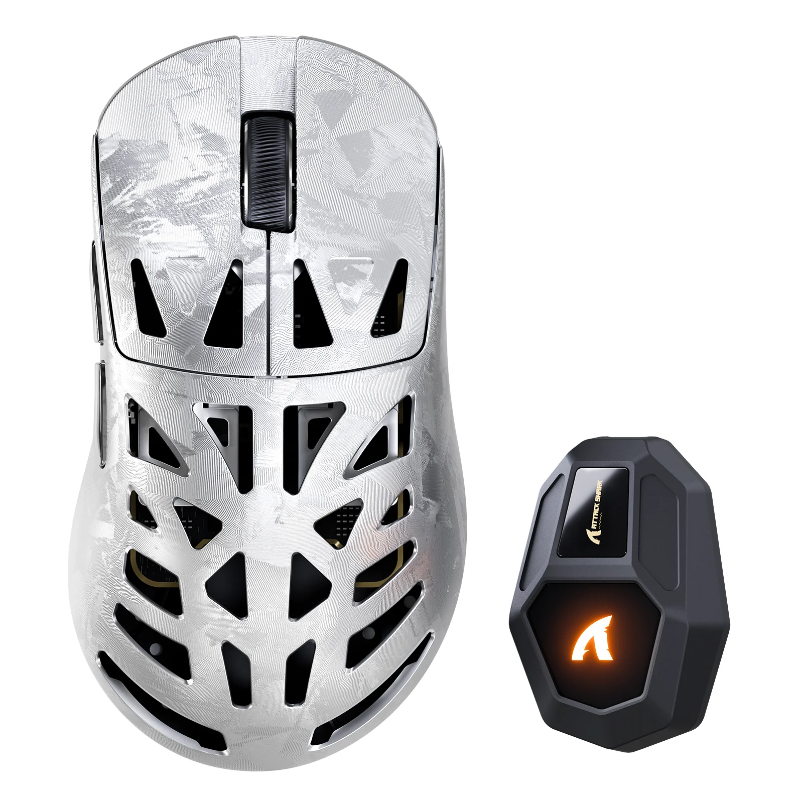Mysz - Attack Shark - RS6 Ultra - 8000Hz - PAW3955MAX - Bezprzewodowa - Silver